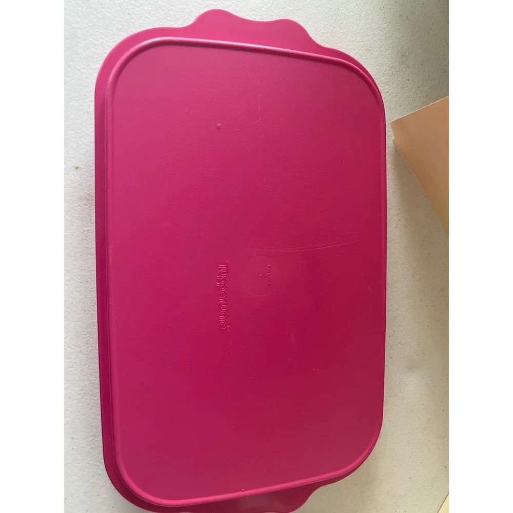Tupperware Multi Cookie Cutter Sheet with Pink Serving Storage Tray Set